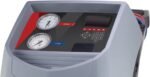 Close-up of the Robinair 34788NI-H control panel featuring high and low pressure gauges, keypad interface, and service indicators for precise A/C system recovery and recharge