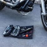 Tool roll folded and ready to fit in a saddlebag or backpack.