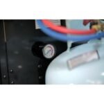 Ranger CoolCharge AC recovery machine internal tank pressure gauge shown during operation.