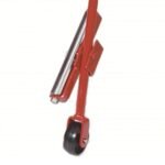 AFF 3590A Tire and Wheel Dolly roller arm close-up, showing durable caster wheels and smooth metal roller for easy wheel rotation. Get it at Wrenchers.com