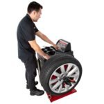 APEX AB28 digital balancer featuring no-mar quick nut system and precision shaft