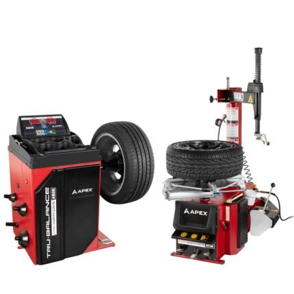 APEX AT26 and AB28 tire changer wheel balancer combo for small shop operations