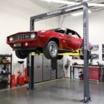 GrandPrix Two Post Automotive Lift Inside Low Ceiling Garage