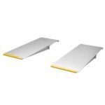 Lightweight 48-inch aluminum car lift ramps with non-slip textured surface for improved traction and safety.
