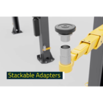 These BendPak 10AP stackable adapters expand lifting versatility, allowing technicians to safely accommodate different vehicle heights and frame designs on two post lifts. SKU 5175307