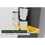 The BendPak 10APX Pro Series column mounted rack keeps adapters organized and within reach, improving workflow efficiency and maintaining a clean professional service bay. SKU 5175648