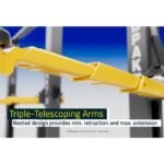 Triple telescoping arms on the BendPak 10APX Pro Series 2 post lift provide maximum extension with minimal retraction, supporting a wide range of wheelbases and lift points. SKU 5175648