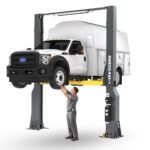 BendPak 20AP-192 super duty 2-post lift raising service truck, 20,000 lb capacity, SKU 5175615.