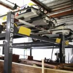 Easy boat storage with HD-7500BLX four-post lift. Clean, efficient, powerful. SKU 5175315.