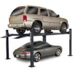 BendPak HD-9XL four post lift with 9,000 lb capacity. Ideal for car storage and service. SKU 5175859.