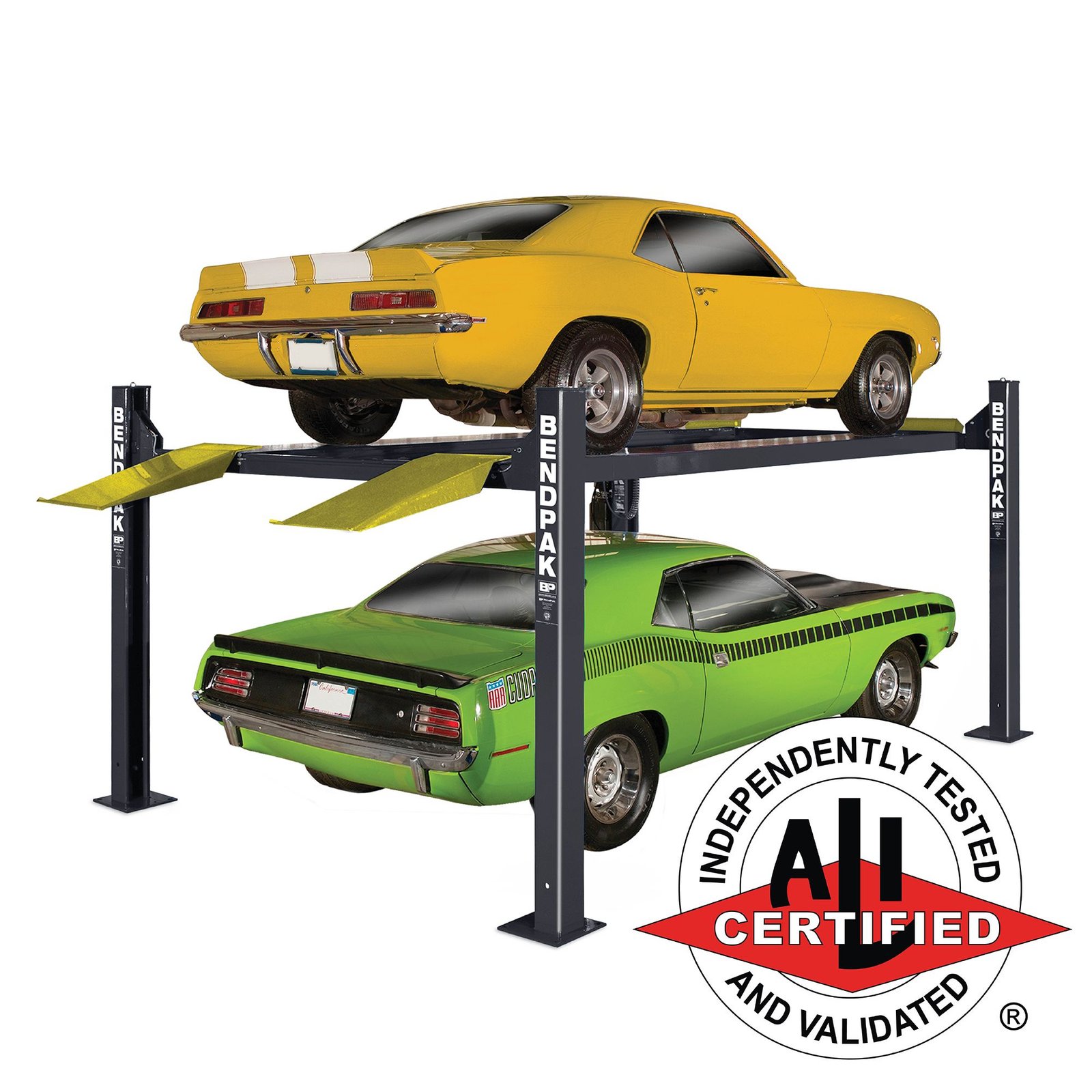 HD-9XL BendPak HD-9XL 9,000 lb four post lift with extended length. ALI certified car storage power. SKU 5175859.