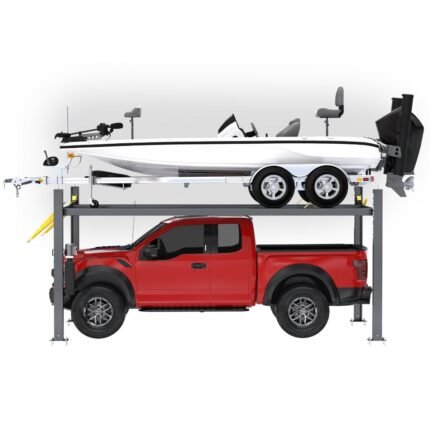 Right side profile of HD-75BXT four-post boat storage lift. SKU 5175251.