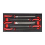 Top drawer view showing organized hand tools and pliers