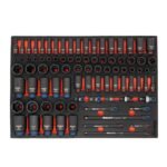 Complete metric and SAE sockets, wrenches, and pliers in the Advanced Master Tool Set.