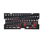 Complete 238-piece mechanic tool kit with metric and SAE sockets and wrenches
