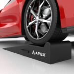 Lightweight foam drive-on garage ramps with tire stop