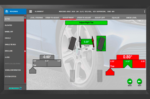 Wheel alignment software interface displaying EZ-Toe mode, highlighting real-time left and right toe adjustments with color-coded measurement indicators