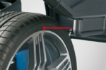 Hofmann Smart Sonar technology detecting tire width automatically for faster, more accurate balancing measurements