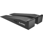 APEX home garage race car ramps with integrated tire stop and handle