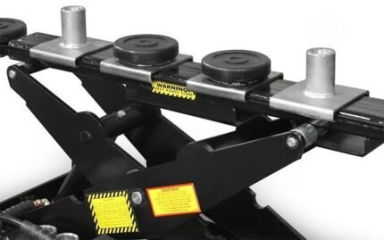 RJ-45 Specialty Adapter Kit with Sliding Pads and Receivers for Lifting Narrow Frame Vehicles on Rolling Bridge Jack