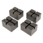 Heavy-duty rubber pinch weld blocks protect frame rails and lift points during vehicle lifting with QuickJack portable lifts.