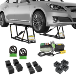 QuickJack 6000TL bundle includes 6,000 lb portable car lift, pinch weld blocks, wall hangers, rubber blocks, and hydraulic power unit for complete garage lifting