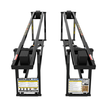 QuickJack 6000TLX extended-length portable car lift frames with rubber lifting blocks