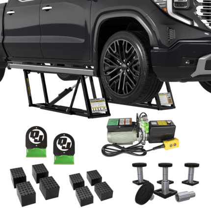 8000TLX extended-length portable car lift bundle includes SUV and Light Duty Truck Adapter Set and Wall Hangers for storage