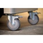 Ranger CoolCharge AC machine swivel caster wheels for easy shop mobility and positioning.