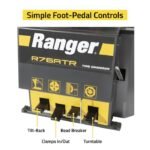 Easy-to-use foot-pedal controls on the Ranger R76ATR tire changer streamline tilt-back, clamping, bead breaking, and turntable operation for faster workflow