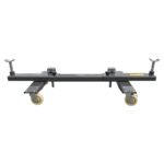 Front angle view of Ranger RCD-2V car dollies featuring adjustable pads and smooth rolling casters. 4,400-lb capacity. SKU 5150409.