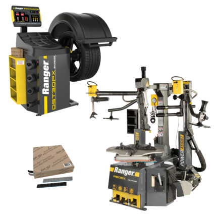 R80EX 220V wheel balancer with DST30PX system tape weight rolls and setup training kit