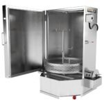 Interior view of the Ranger RS-500DS parts washer featuring a heavy-duty rotating turntable and adjustable parts tree for flexible component cleaning setups