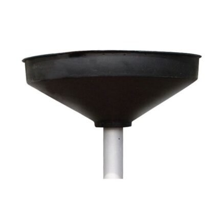 Close-up view of the Ranger RD-18G oil drain’s large black collection funnel, designed for high-capacity fluid capture during professional automotive service