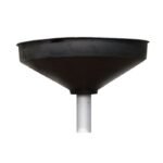 Close-up of the Ranger RD-20SE oil drain’s large black collection funnel, built for high-volume fluid capture on lifted vehicles