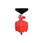 Ranger RD-9G rolling oil drain shown fully assembled with funnel, adjustable post, tool tray, and 9-gallon mobile tank for professional oil and fluid collection