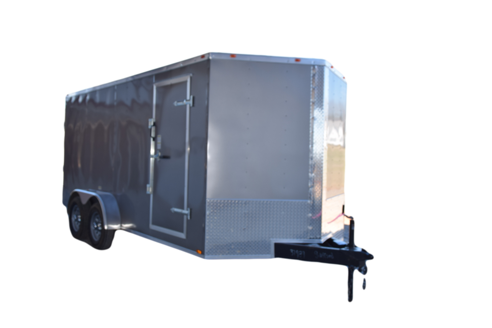 CCL716TA-LIGHT-GRAY-1_clipped_rev_1.png CY220 Cynergy 7x16 Enclosed Trailer TA Pewter (Scratch & Dent) - Image 1