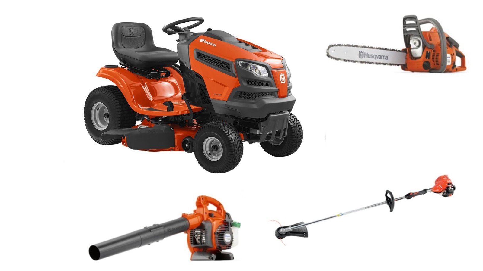 HH101-4.jpg HH101 Husqvarna Mower Bundle - YTH1942 Lawn Tractor 125B Blower SRM-225 Trimmer (Scratch & Dent) - Image 1