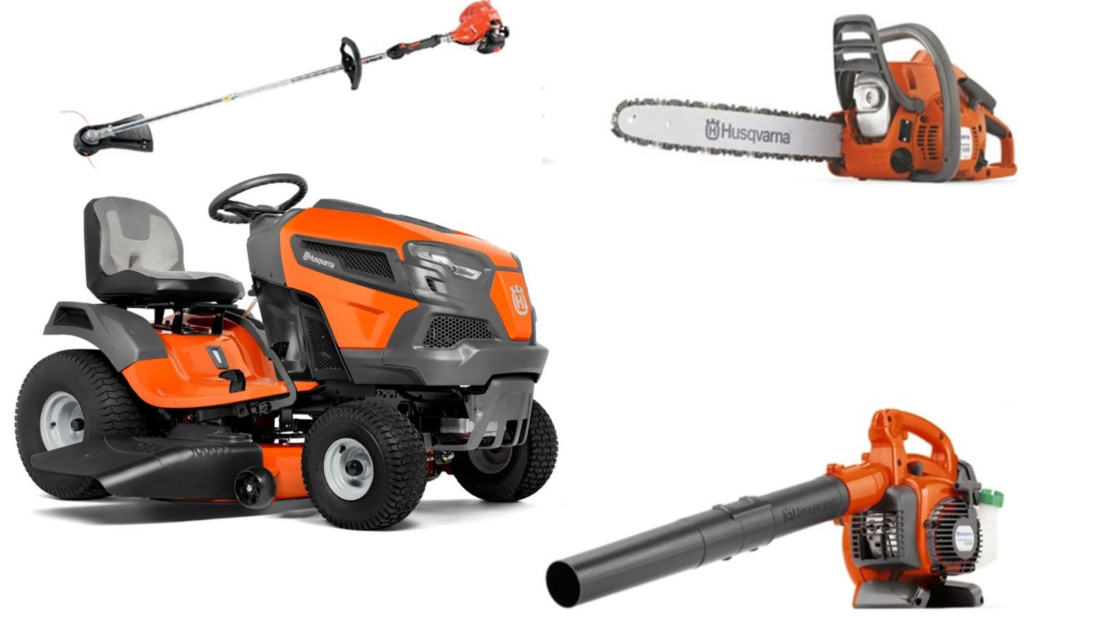 HH107-1.jpg HH107 Husqvarna Mower Bundle - TS146XK Lawn Tractor 125B Blower SRM-225 Trimmer - Image 1