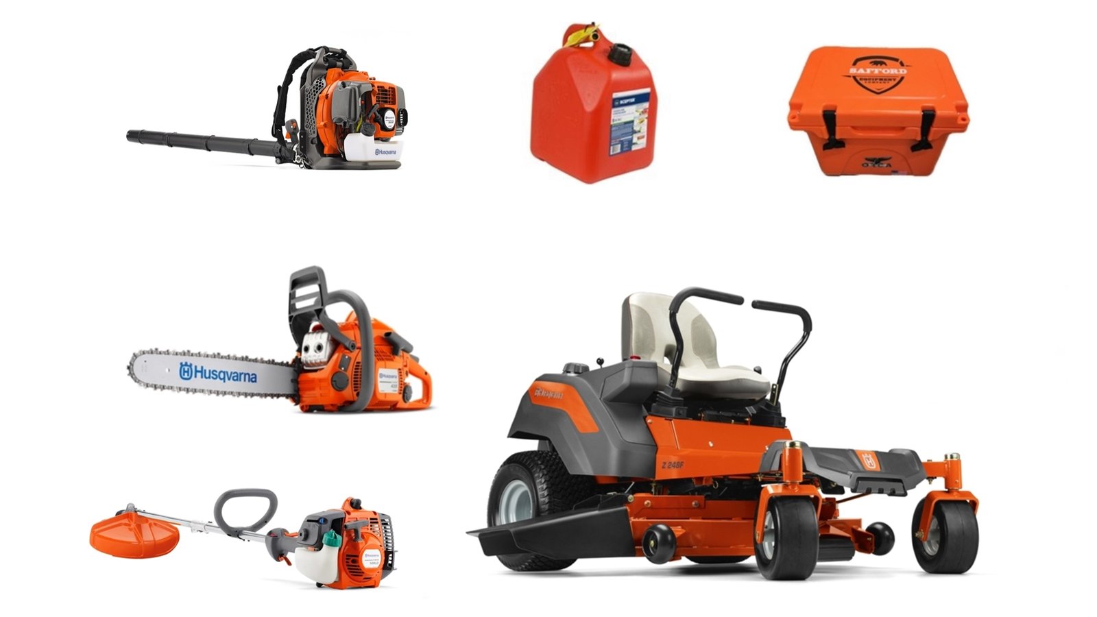 HH4156-1.jpg HH4156 Husqvarna Mower Bundle - Z248F Zero Turn 350BT Blower 120 II Chainsaw - Image 1