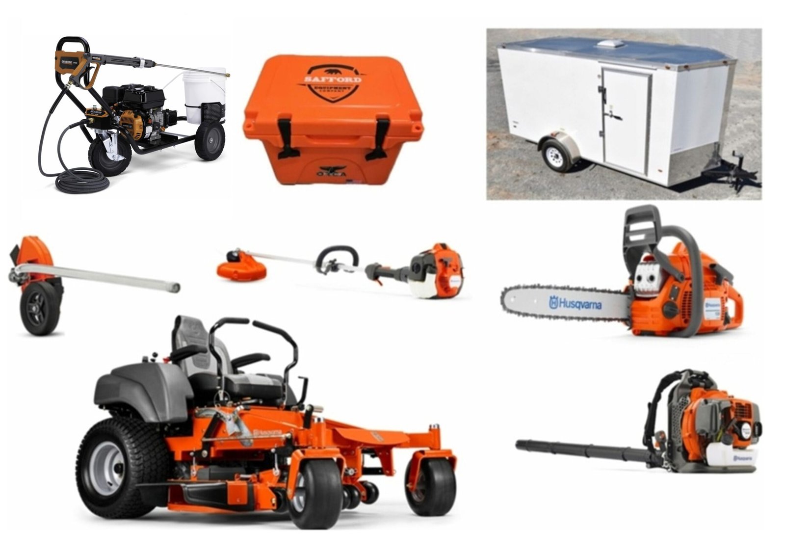HH439-8-scaled-1.jpg HH439 Husqvarna Mower Bundle - MZ 54 Zero Turn 350BT Blower 6X12 Enclosed Trailer - Image 1