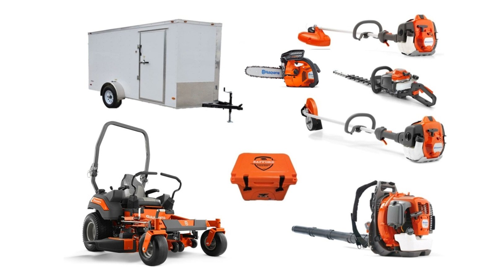HH535-2.jpg HH535 Husqvarna Mower Bundle - Z454 Zero Turn 560BTS Blower 6x12 Enclosed Trailer - Image 1