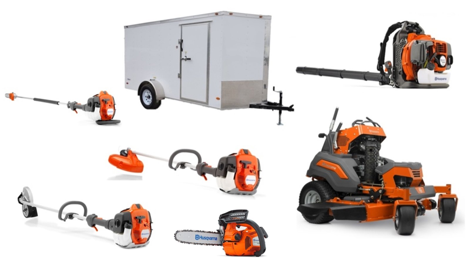 HH711-2.jpg HH711 Husqvarna Mower Bundle - V548 Stand On 350BT Blower 6x12 Enclosed Trailer - Image 1