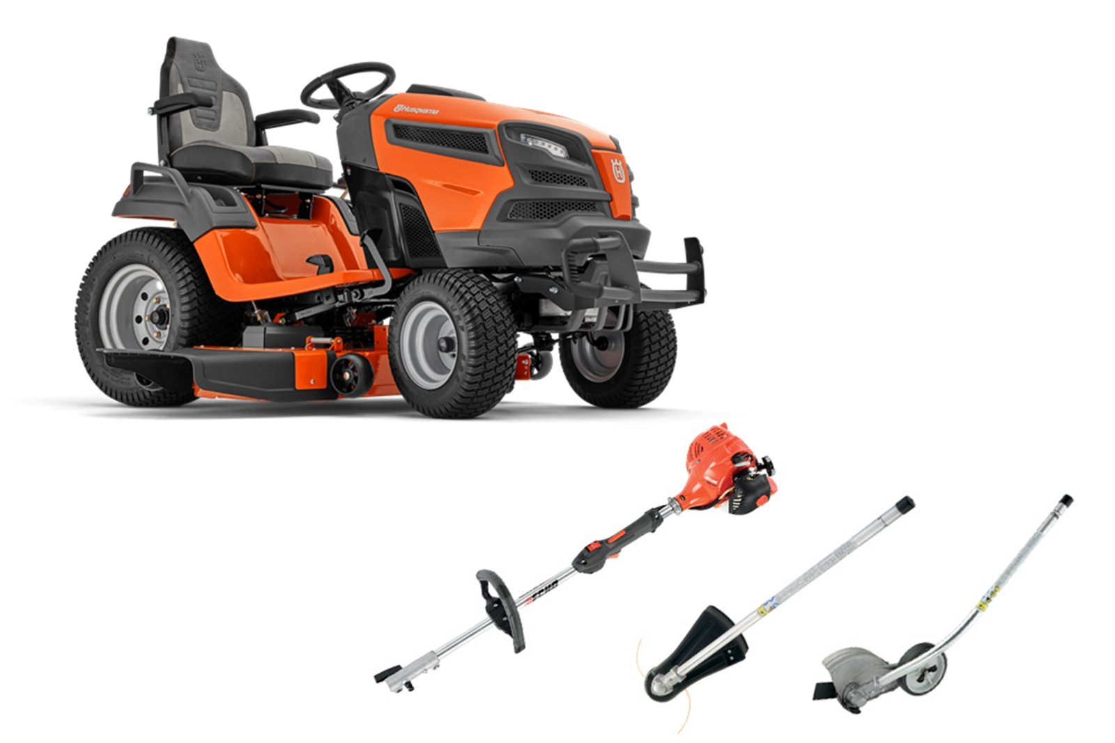 Ts-348xd-combo.jpg Husqvarna TS 348XD Lawn Tractor Combo Deal PAS-225VP Trimmer (Scratch & Dent) - Image 1