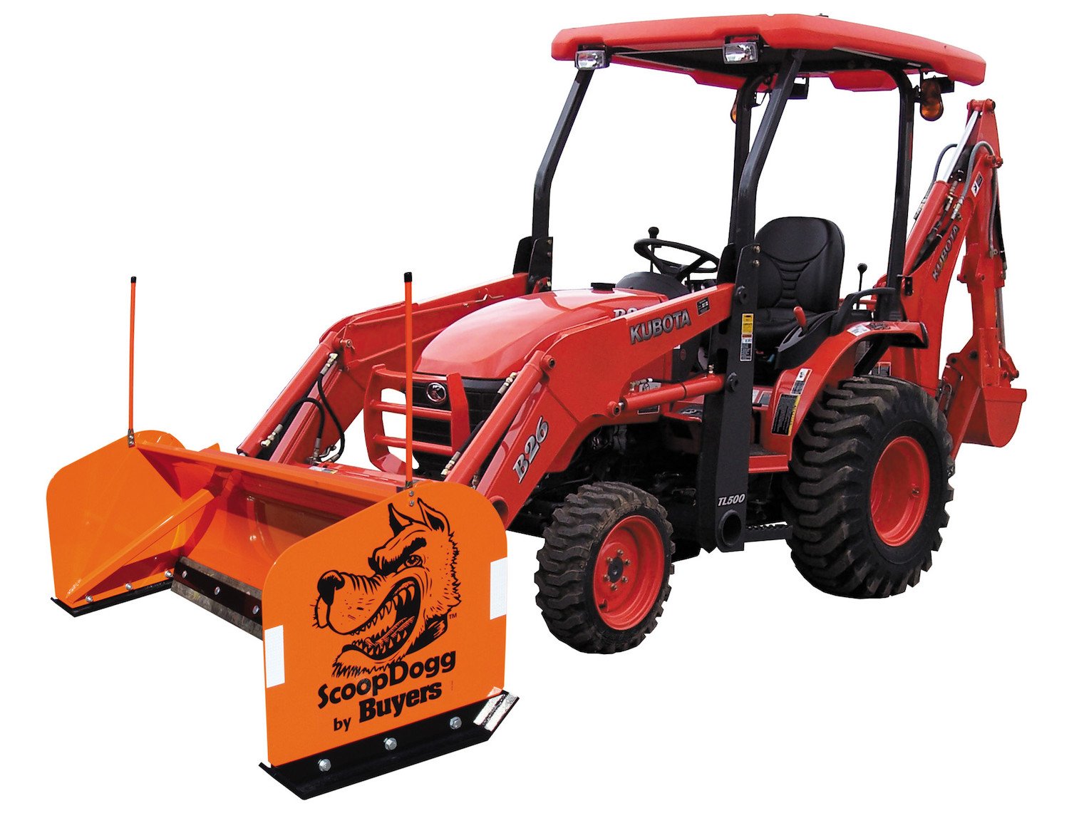 compact_orange.jpg Buyers Products 2604106 6' ScoopDogg Compact Tractor Snow Pusher - Image 1
